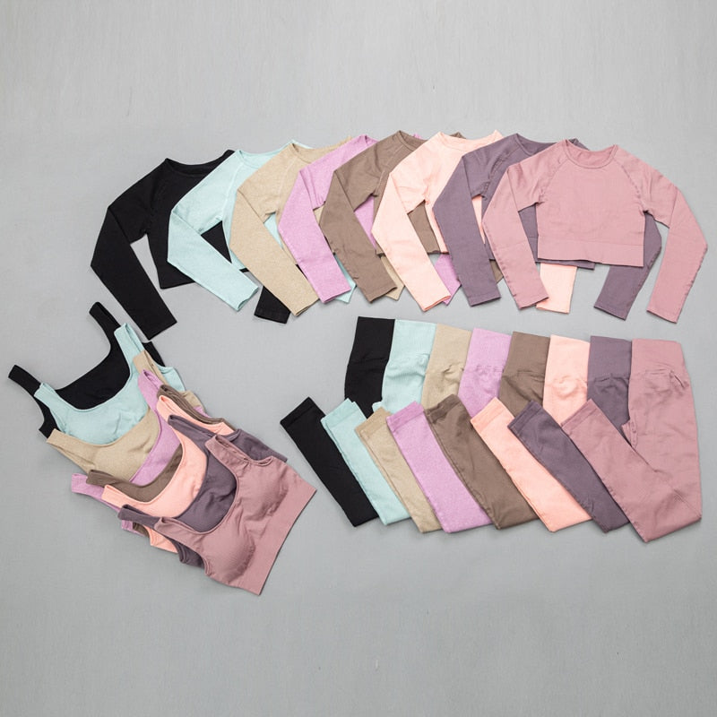 2 Piece High Waist Sports Legging Gym Women's sportswear Seamless Fitness Yoga Suit High Stretchy Workout Padded Sports Bra Leggings Set The Clothing Company Sydney