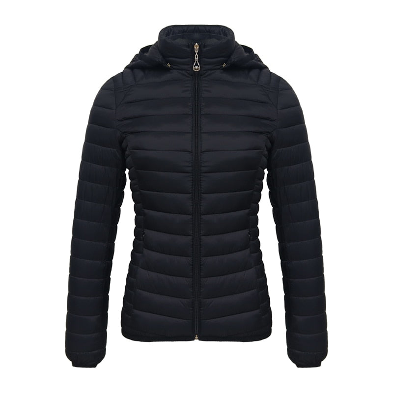 Winter Women Thin Padded Puffer Jacket Coat Short Parka Outdoor Warm Clothing Portable Ultralight  Outerwear The Clothing Company Sydney