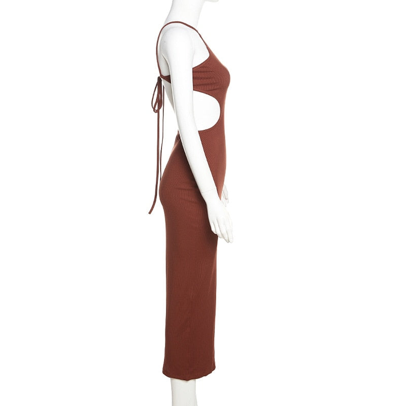 Summer Halter Maxi Dress Elegant Sexy Sleeveless Backless Club Party Cutout Bandage Dresses The Clothing Company Sydney