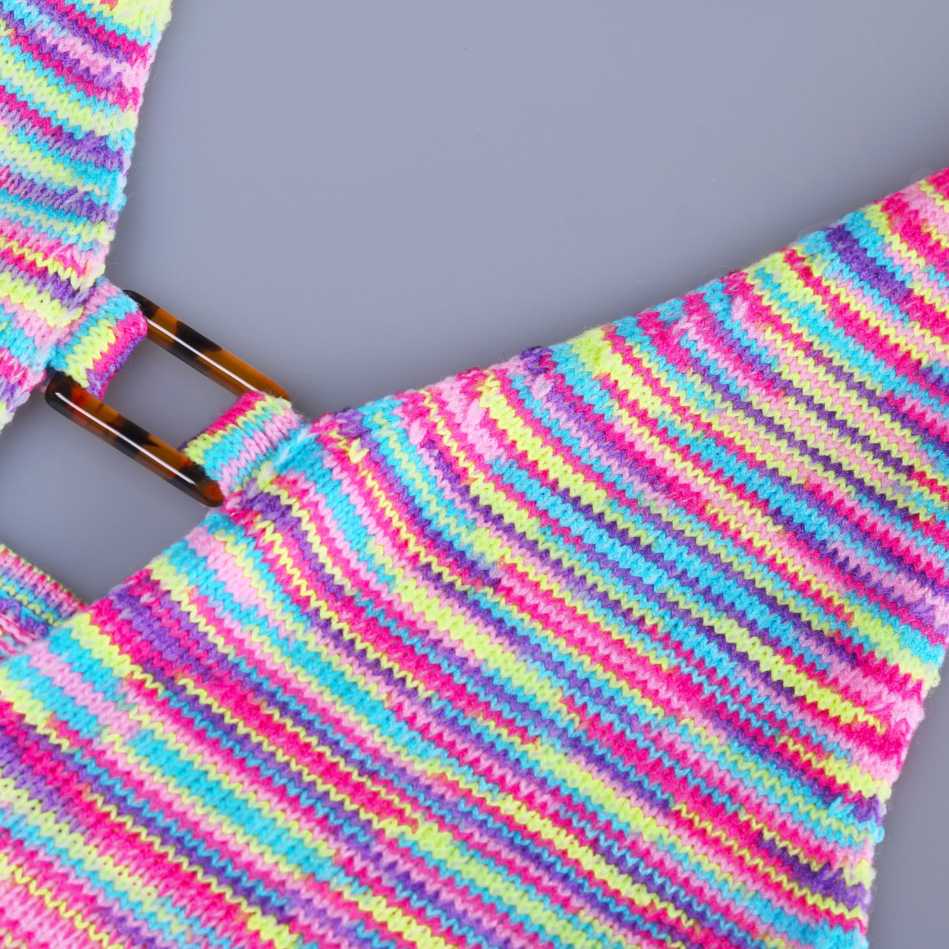 Rainbow Print Halter Cut Out Crop Top and Shorts 2 Piece Matching Set Club Fashion Outfits Loungewear Set The Clothing Company Sydney