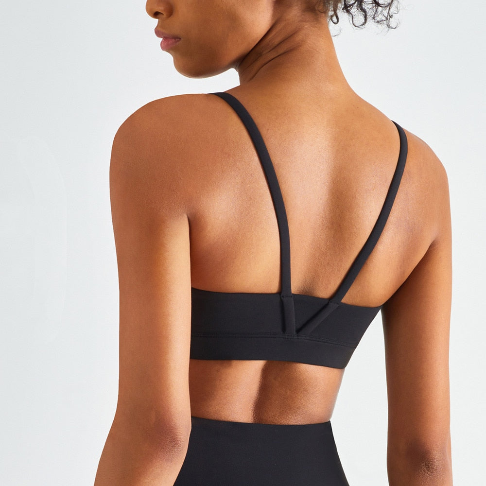 Skin Friendly High-end Lycra Fabric Lulu Yoga Bra Female V Strap Sports Underwear Top The Clothing Company Sydney