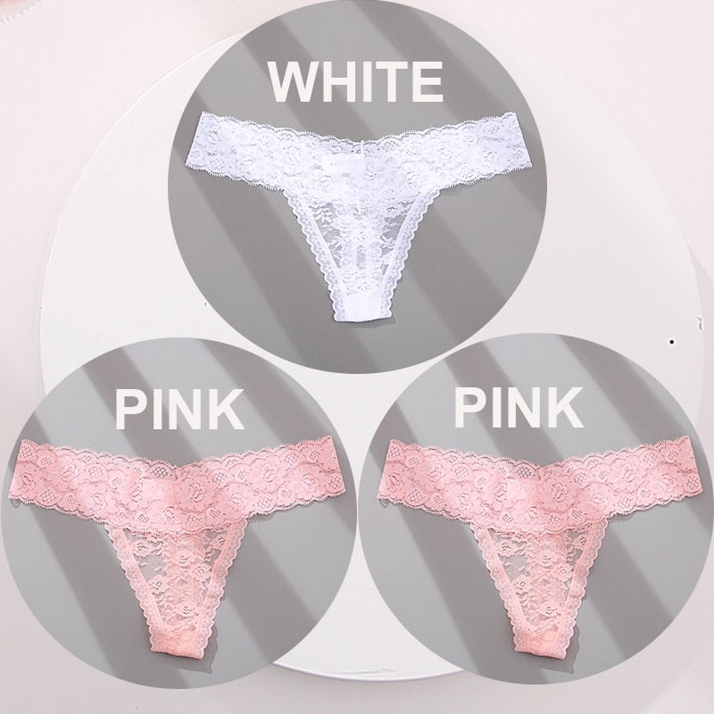 3 pack G-string Thong Panties Lace Floral Underwear Transparent Underpants Lingerie Briefs The Clothing Company Sydney