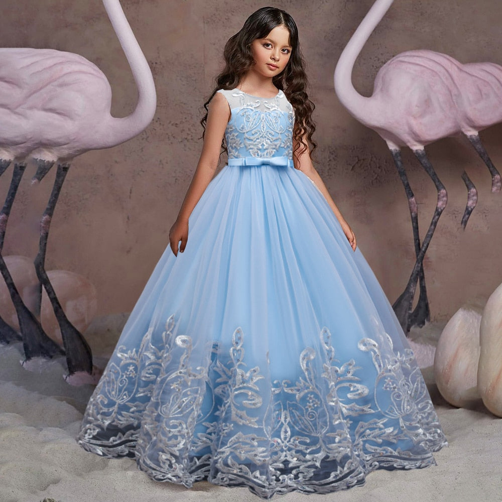 Puffy Tulle Lace Flower Girl Dress Costume Children Bride Ball Gown Princess Dress for Girl Wedding Party Dresses The Clothing Company Sydney