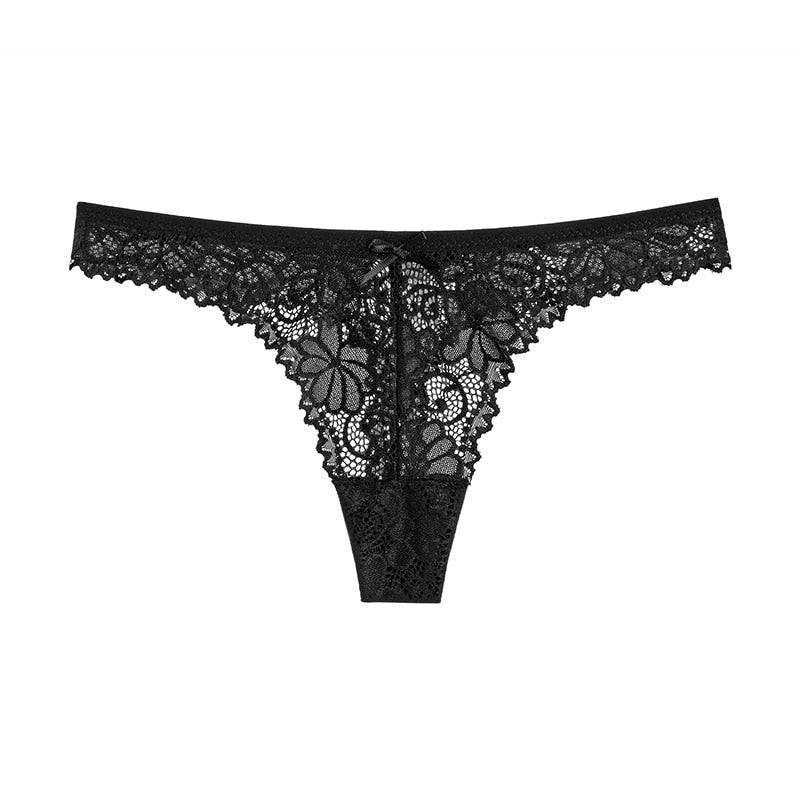 Lace Embroidery Underwear Lingerie T-back Thong Sheer Panties Hollow out Transparent Knickers The Clothing Company Sydney