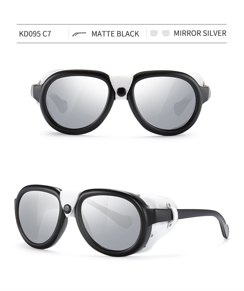 Luxury Steampunk Pilot Sunglasses Men and Women Shield Glasses UV400 Protection The Clothing Company Sydney
