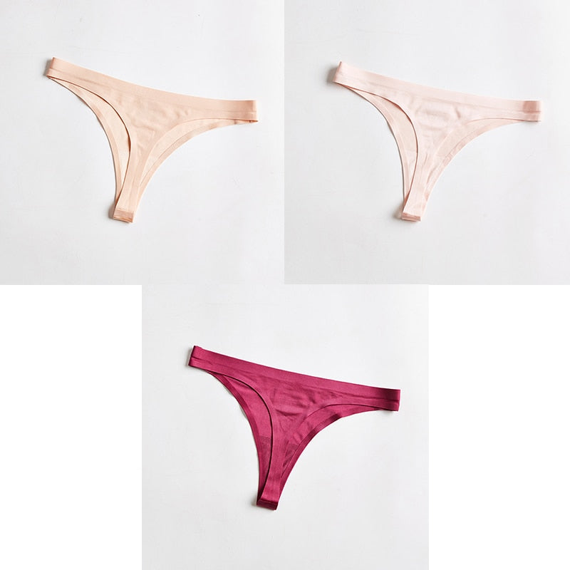 3 pack Thongs Seamless Underwear Sports Panty T-back G-string Underwear Ice Silk Ladies Underpants The Clothing Company Sydney