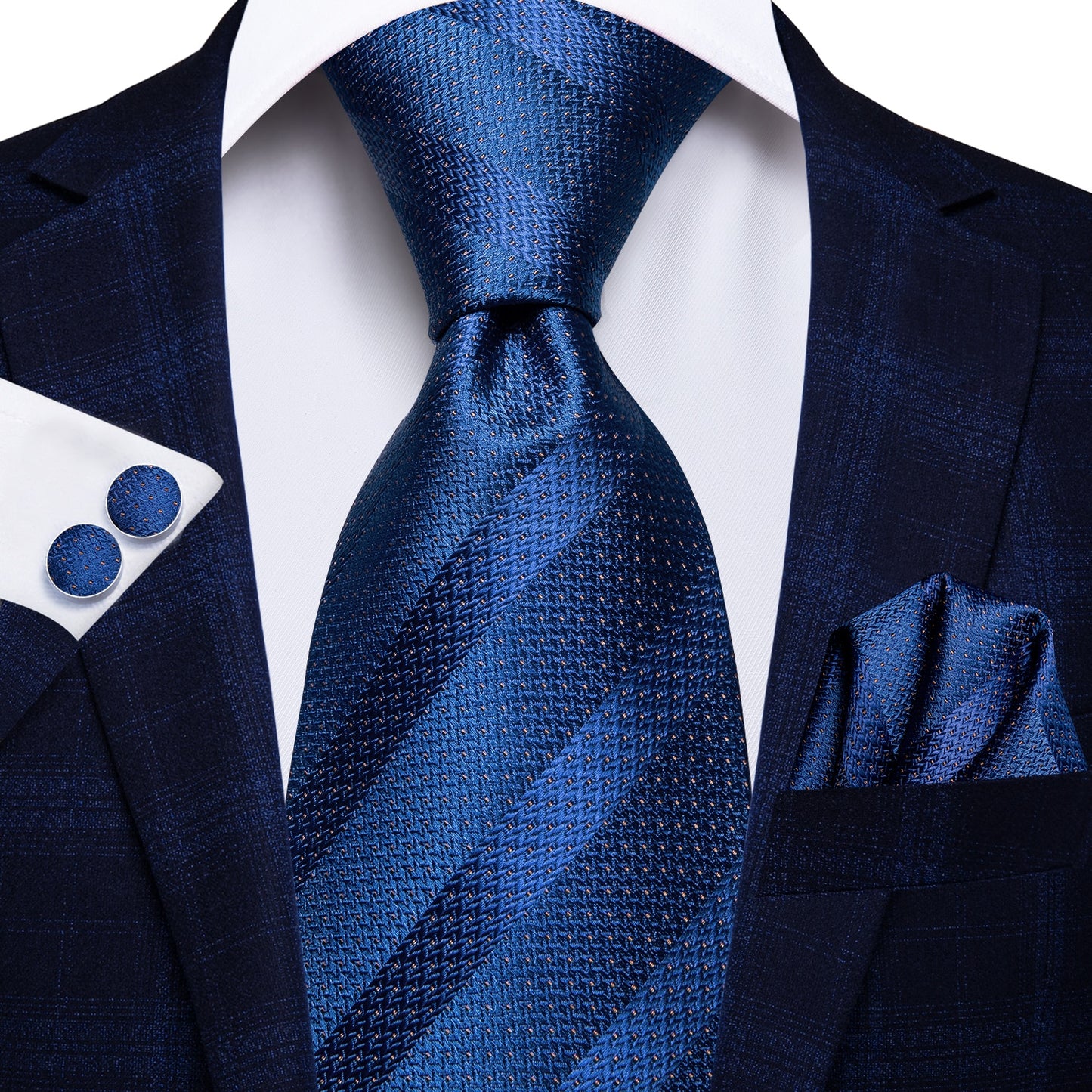 3 Piece 8.5cm Business Solid Paisley 100% Silk Men's Tie Neck Strip Ties for Men Formal Luxury Wedding Neckties Cufflinks Pocket Square The Clothing Company Sydney