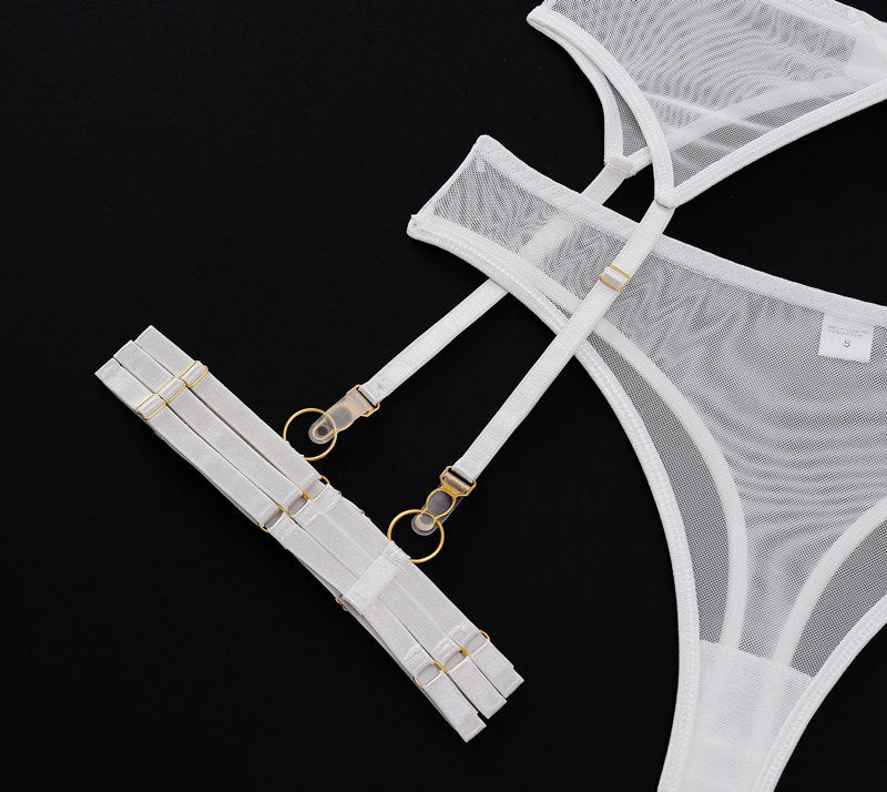 4 Piece Lingerie Underwear Bra Garters Brief Sets Transparent Lace Seamless Panties Set The Clothing Company Sydney