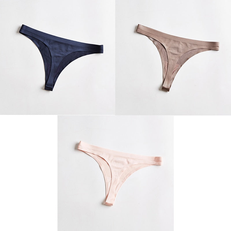 3 pack Thongs Seamless Underwear Sports Panty T-back G-string Underwear Ice Silk Ladies Underpants The Clothing Company Sydney
