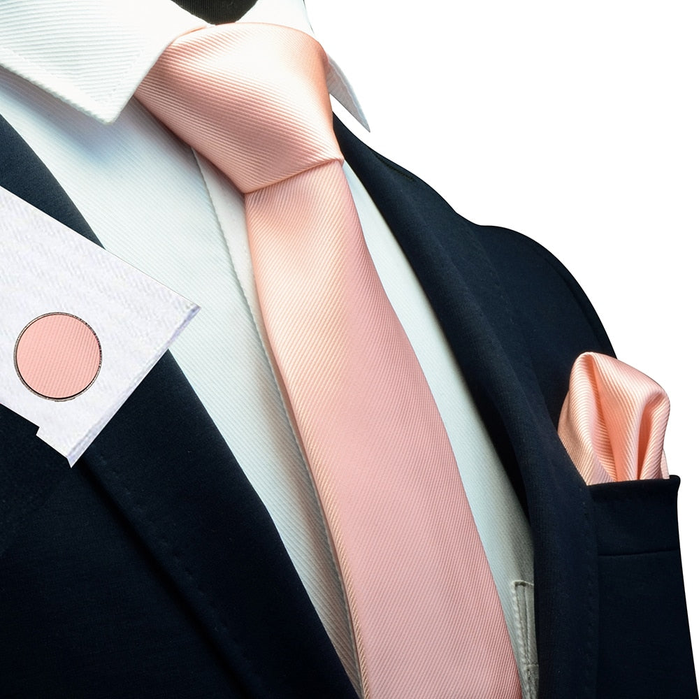 3 Piece Men's Silk Tie Set 8cm Ties Handkerchief Cufflinks Sets Red Gold Purple Necktie for Men Wedding Gift The Clothing Company Sydney