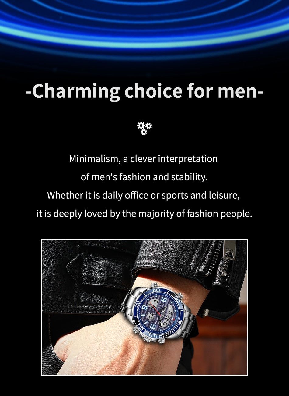 Lige Brand Foxbox Digital Mens Watches Sport Quartz Wristwatch All Steel Military Waterproof Watch The Clothing Company Sydney