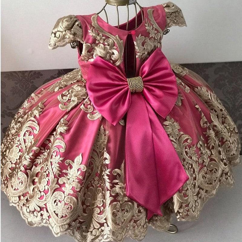 Embroidery Flower Wedding Evening Children Clothing Princess Party Kids Dresses for Girls Birthday Party Lace Flower Ball Gown The Clothing Company Sydney