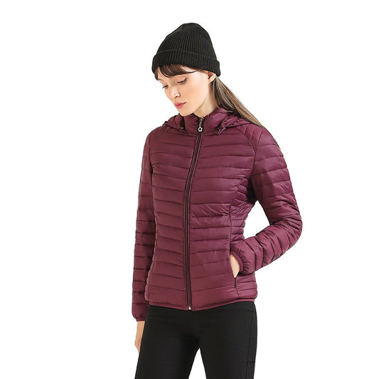 Winter Women Thin Padded Puffer Jacket Coat Short Parka Outdoor Warm Clothing Portable Ultralight  Outerwear The Clothing Company Sydney