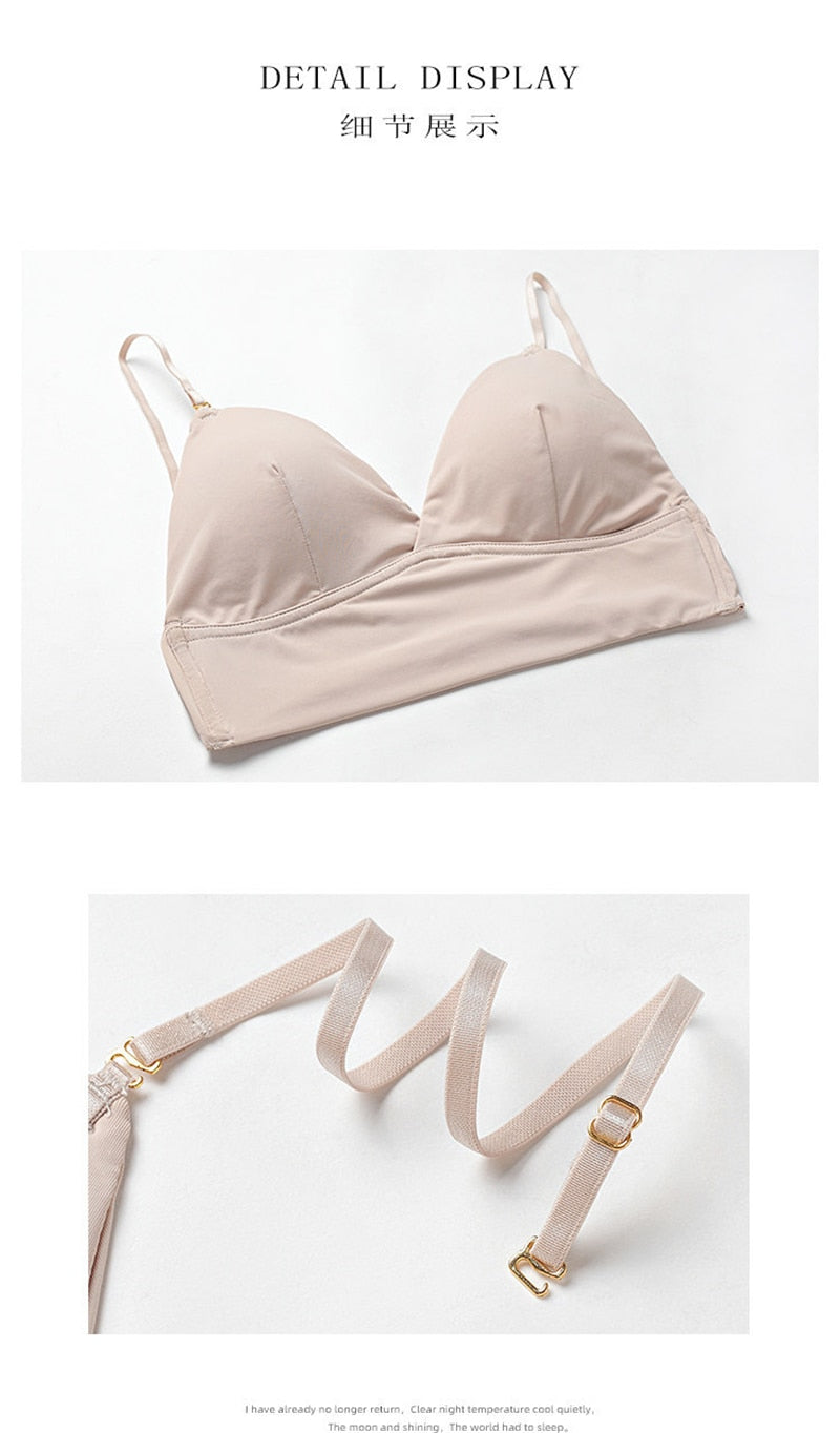 Backless Bra Triangular Women's U-Shape Beauty Back Lingerie Dot Mesh Thin Soft Seamless Bralette Underwear The Clothing Company Sydney