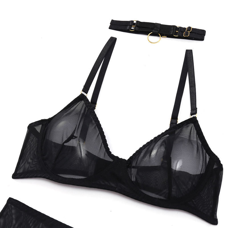 4 Piece Lingerie Underwear Bra Garters Brief Sets Transparent Lace Seamless Panties Set The Clothing Company Sydney