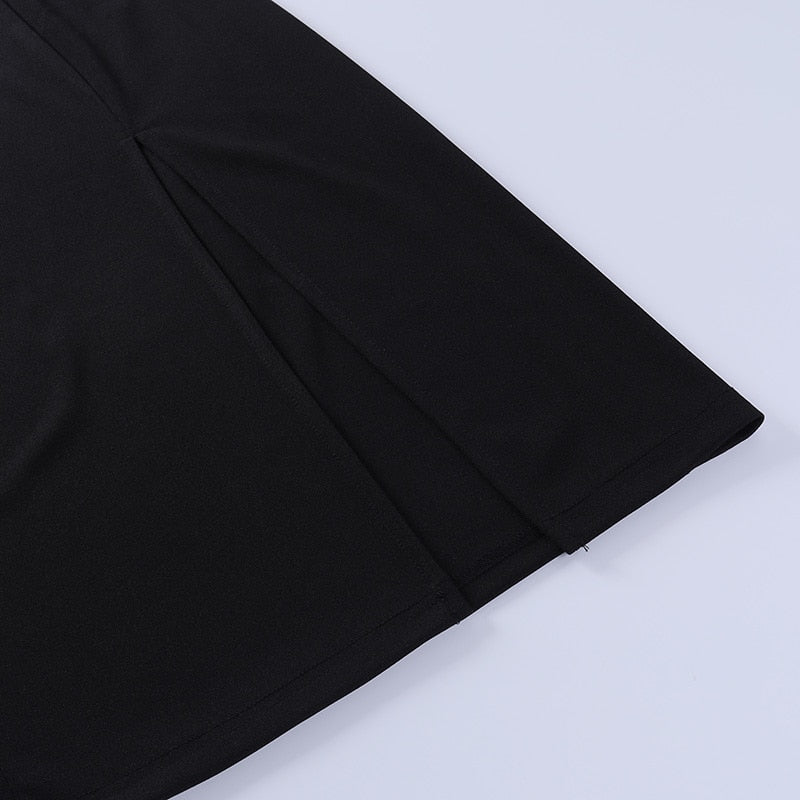 Elegant Chain Strapless Sleeveless Solid Basic Split Knee-Length Bodycon Summer Young Style Dress The Clothing Company Sydney