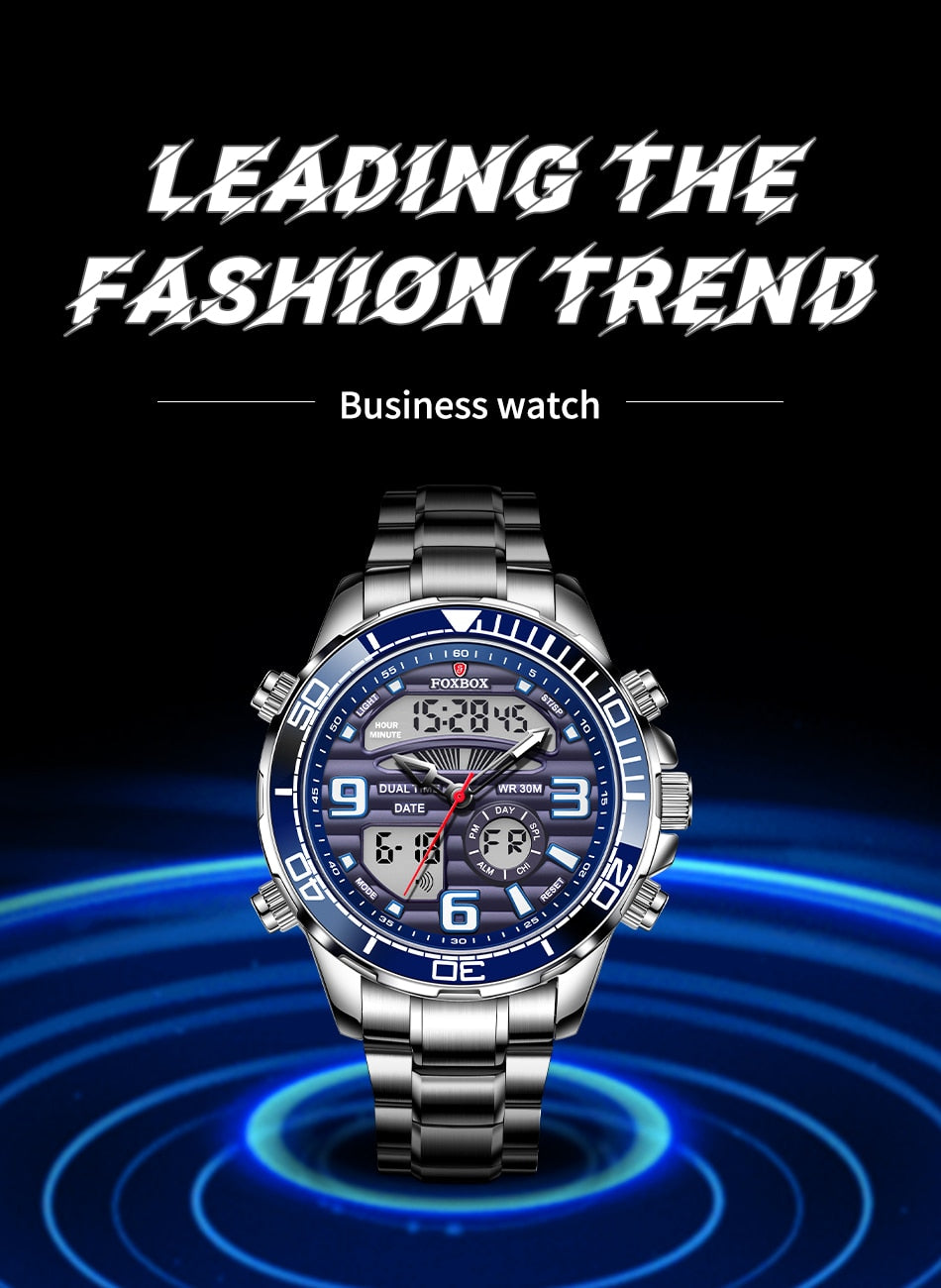 Lige Brand Foxbox Digital Mens Watches Sport Quartz Wristwatch All Steel Military Waterproof Watch The Clothing Company Sydney