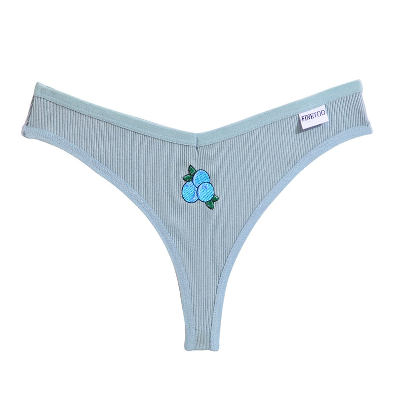Fruit Embroidery Panties Cotton G-String Underwear Thong Lingerie Underpants T-Back Pantys Intimates Panties The Clothing Company Sydney