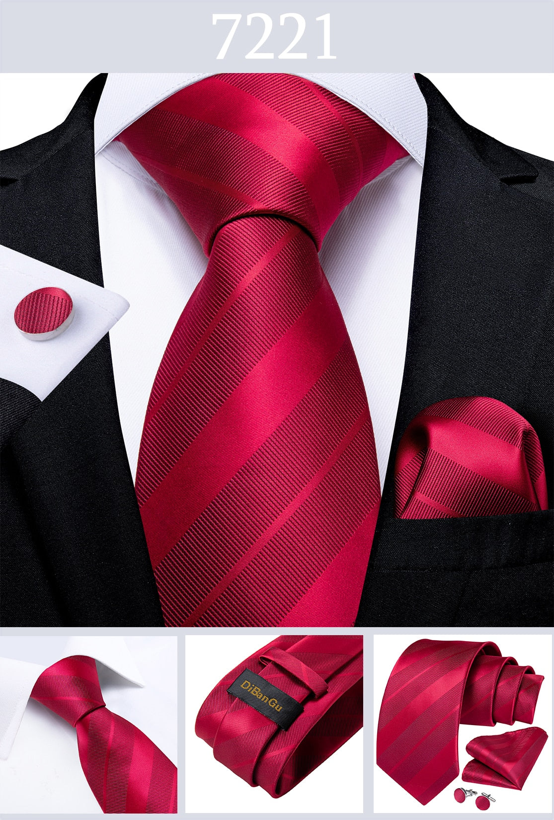 Designer Wedding Men's Tie Red Solid Striped Paisley Neckties For Men Business Hanky Cufflinks Tie Set The Clothing Company Sydney