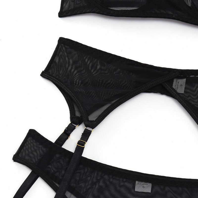4 Piece Lingerie Underwear Bra Garters Brief Sets Transparent Lace Seamless Panties Set The Clothing Company Sydney