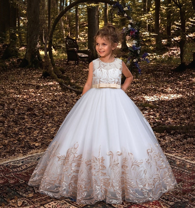 White Lace Bridesmaid Dress Kids Dresses For Girls Children Princess Evening Dress Girl Party Wedding Dress Costume The Clothing Company Sydney