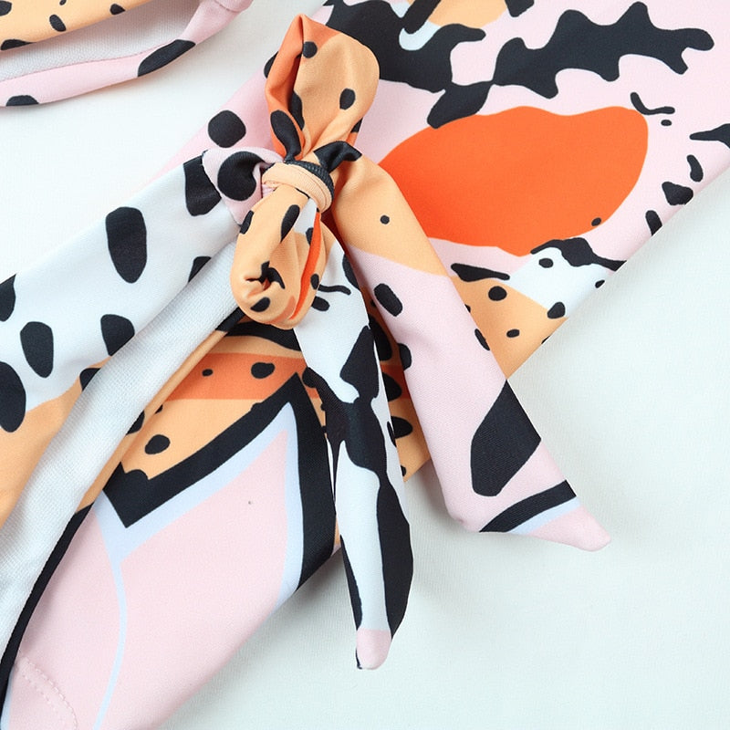 2 Piece Swimwear Women's Leopard Print  Swimsuit Bathing Suit Retro Swimsuit Vintage Beach wear Surfing Swim Suit Bikini Set The Clothing Company Sydney