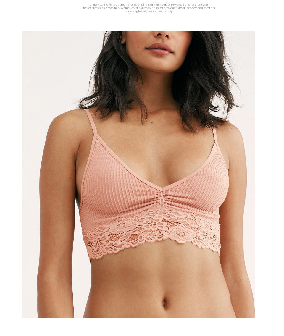 Homewear Seamless Ribbed Thin Bra  Wire Free Ladies Lace Bralette Backless Cotton underwear Lace Lingerie The Clothing Company Sydney