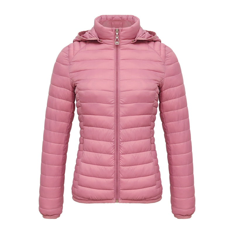 Winter Women Thin Padded Puffer Jacket Coat Short Parka Outdoor Warm Clothing Portable Ultralight  Outerwear The Clothing Company Sydney
