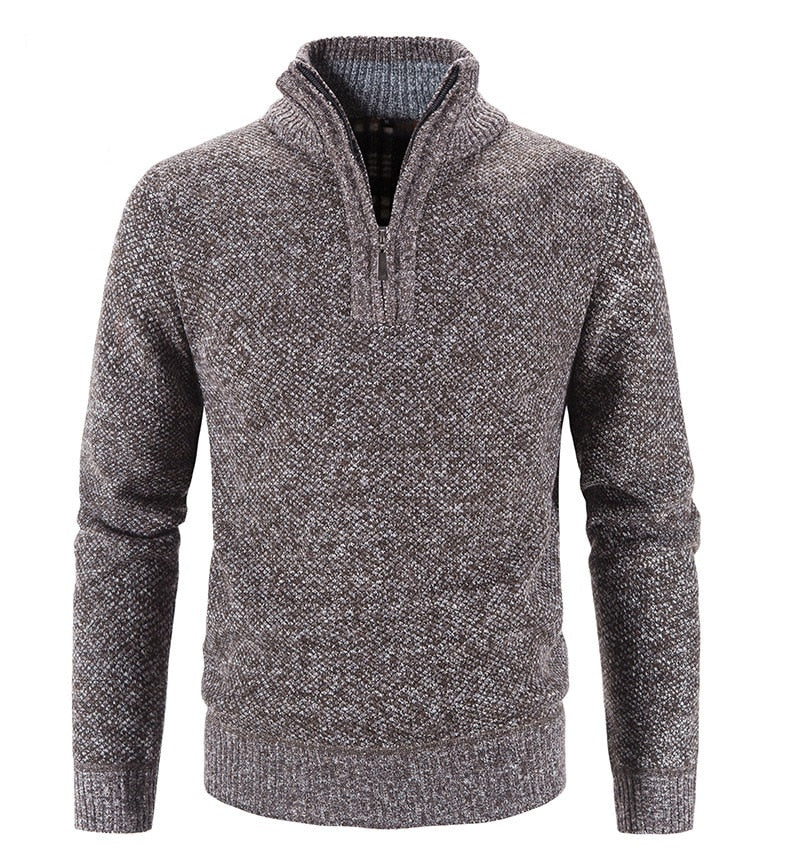 Winter Men's Fleece Thicker Sweater Half Zipper Turtleneck Warm Pullover Quality Male Slim Knitted Sweaters The Clothing Company Sydney