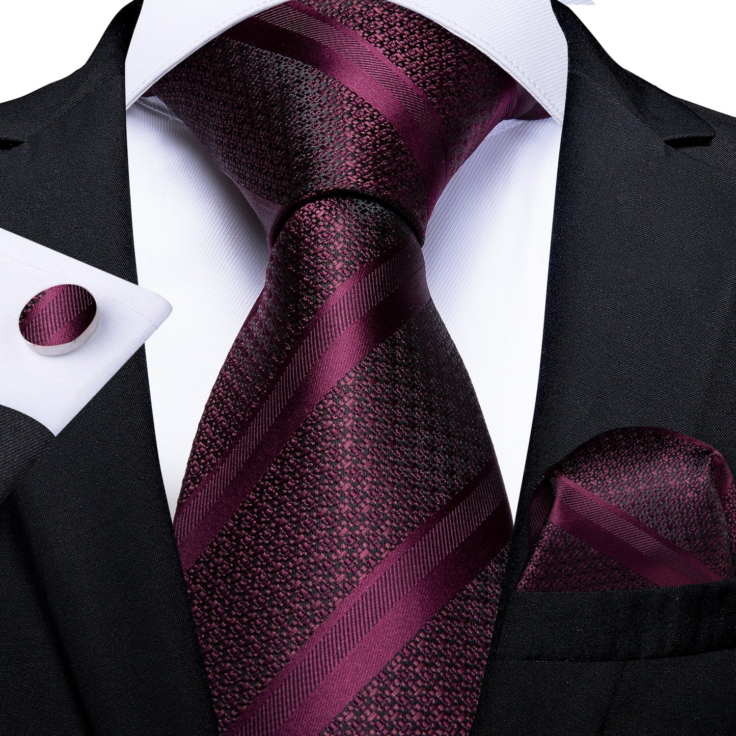 Designer Wedding Men's Tie Red Solid Striped Paisley Neckties For Men Business Hanky Cufflinks Tie Set The Clothing Company Sydney