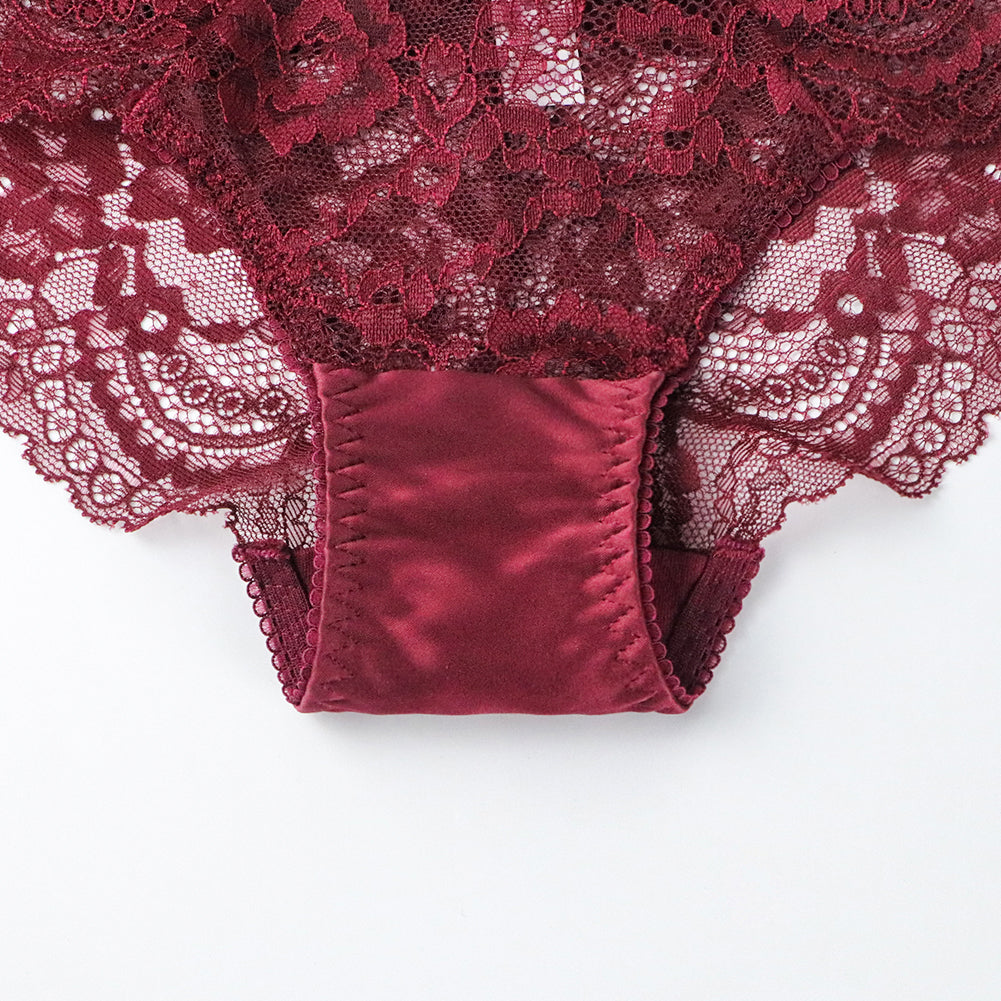 Ultra-Thin Gathered Plus Size Bowknot Floral Underwear Lace Strap Bra + Panties + Garte 3 Piece set The Clothing Company Sydney