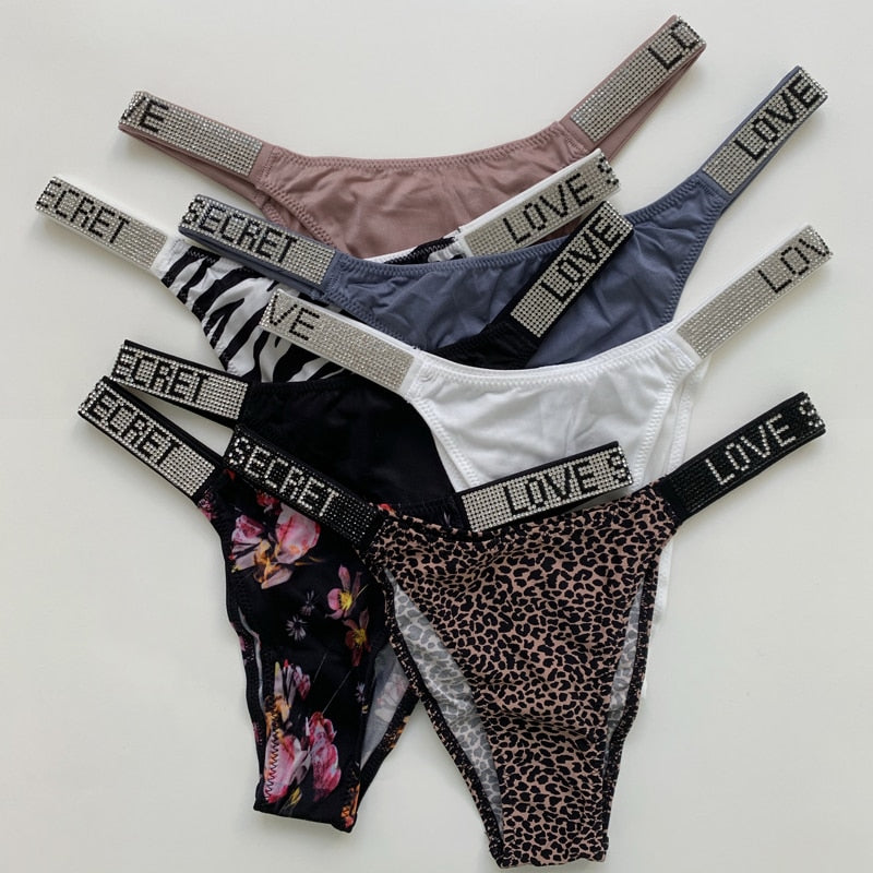Ice Silk Seamless Panties G String Sexy Rhinestone Leopard Underwear Low Waist Fitness Lingerie T Thongs The Clothing Company Sydney