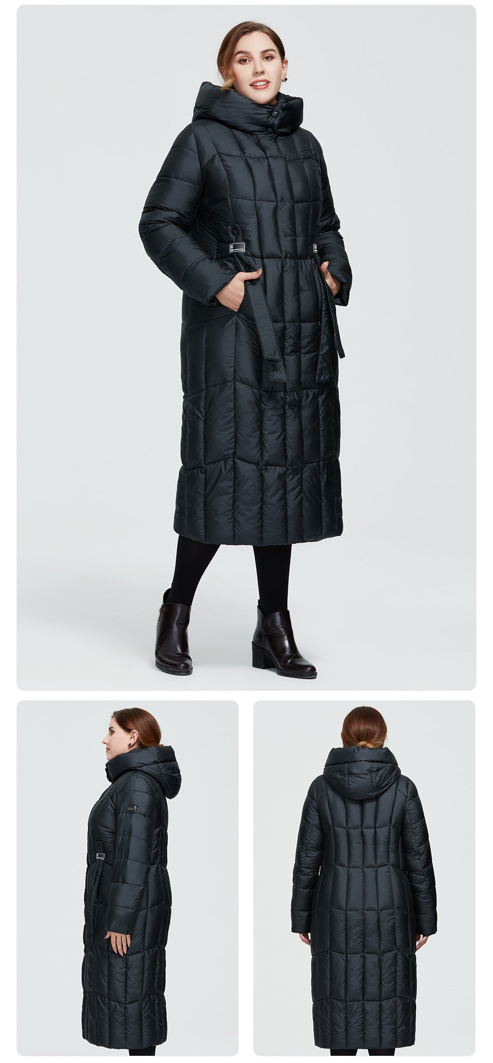 Winter Women's coat women long warm parka Plaid fashion thick Jacket hooded large sizes female Jacket The Clothing Company Sydney