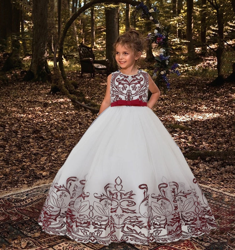 White Lace Bridesmaid Dress Kids Dresses For Girls Children Princess Evening Dress Girl Party Wedding Dress Costume The Clothing Company Sydney
