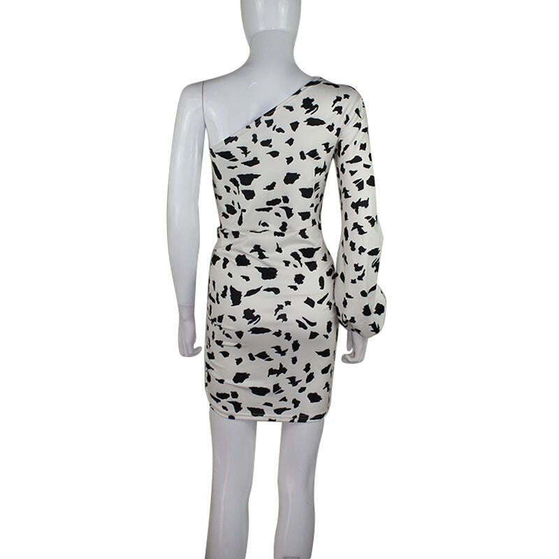 Casual One Shoulder Print Dress Women Elegant Backless Bandage Dress Female Streetwear Boho Mini Dresses The Clothing Company Sydney