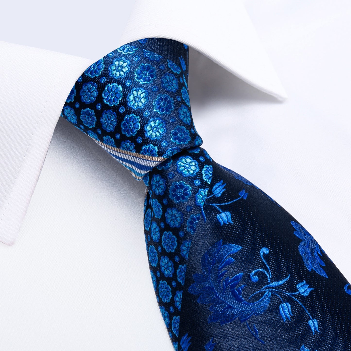 Classic 100% Silk Men's Ties 8cm Blue Plaid Dot Striped Business Necktie Handkerchief Wedding Party Tie Set The Clothing Company Sydney