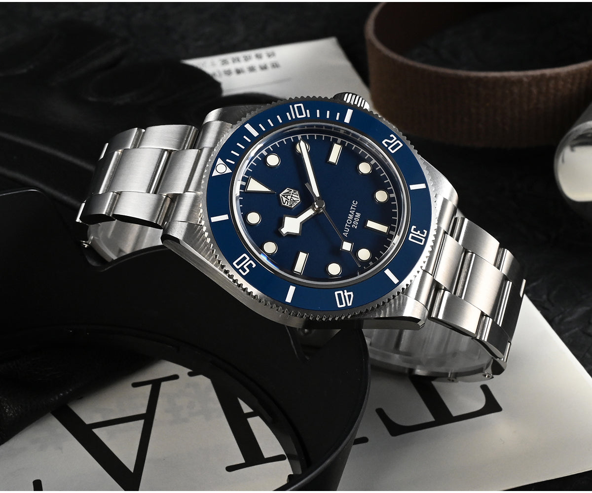 San Martin Luxury Men's Ladies Unisex 40mm Diver BB58 Vintage Automatic Business Wristwatche End Links Sapphire 20 Bar Watch The Clothing Company Sydney