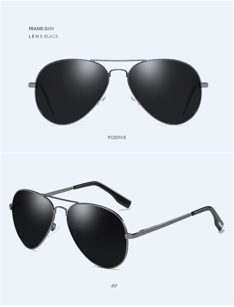 Classic Pilot Polarized Sunglasses Men Fashion Metal Sun Glasses Women Black Driving Eyeglasses Goggle UV400 The Clothing Company Sydney