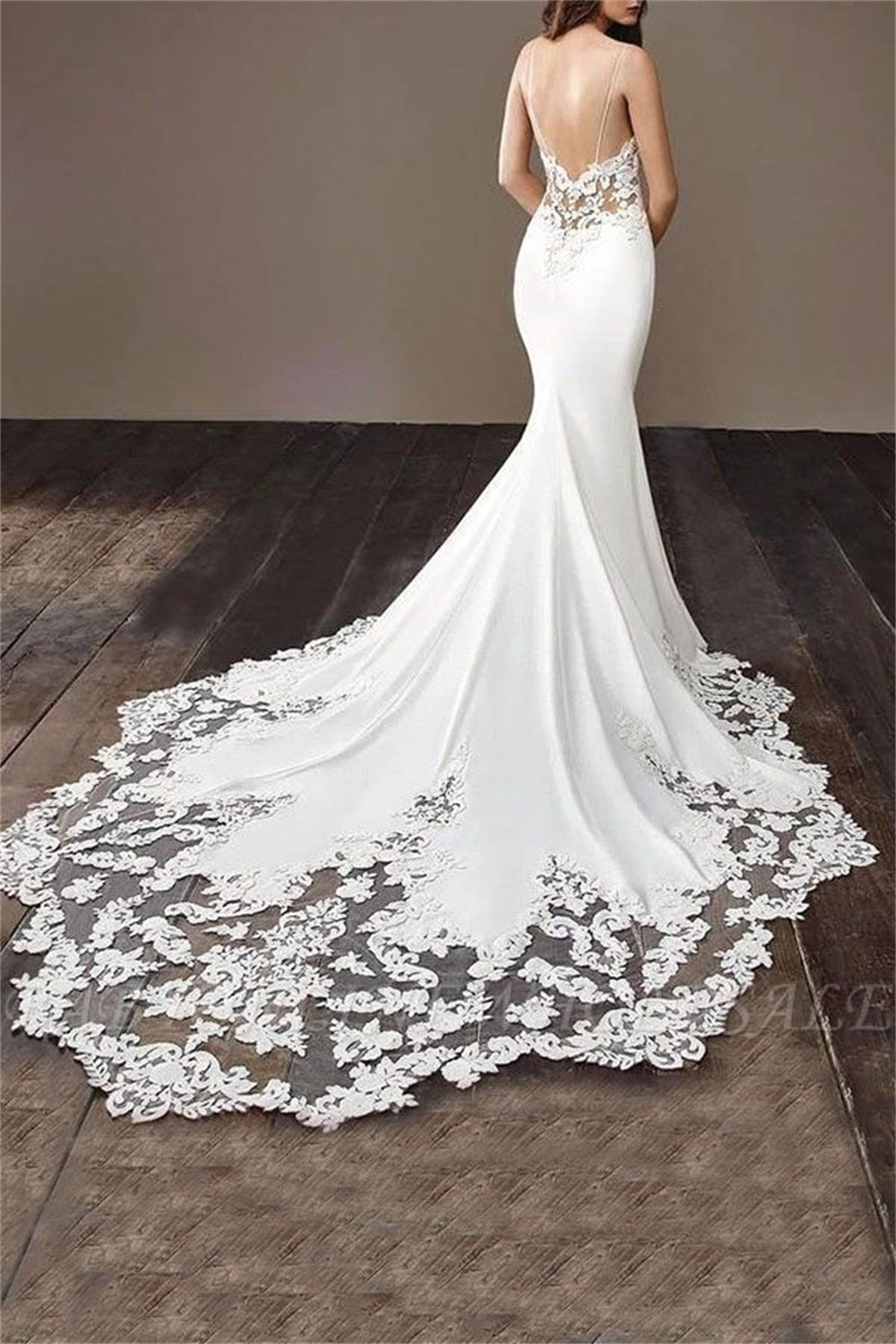 Romantic Bohemian Lace Mermaid Boho Wedding Dresses Backless Spaghetti Straps Wedding Bridal Gowns The Clothing Company Sydney