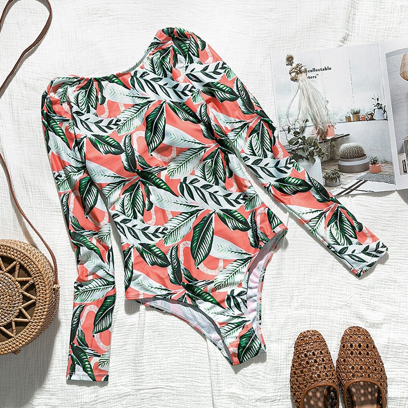 Long sleeve swimwear one piece swimsuit backless jumpsuit swim suit Bathing Suit beach wear Bodysuit Monokini The Clothing Company Sydney