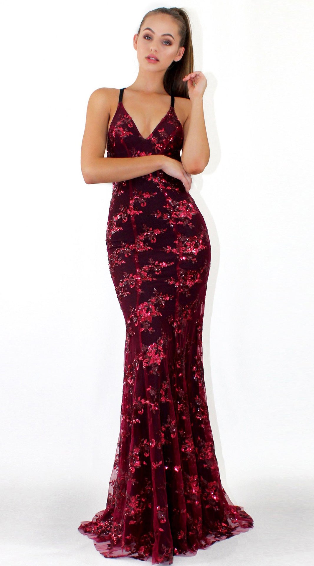 Cosy Dress Latest Party Cocktai Prom V-Neck Backless Spaghetti Strap Sleeveless Sequined Wedding Maxi Formal The Clothing Company Sydney
