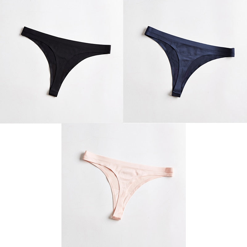 3 pack Thongs Seamless Underwear Sports Panty T-back G-string Underwear Ice Silk Ladies Underpants The Clothing Company Sydney