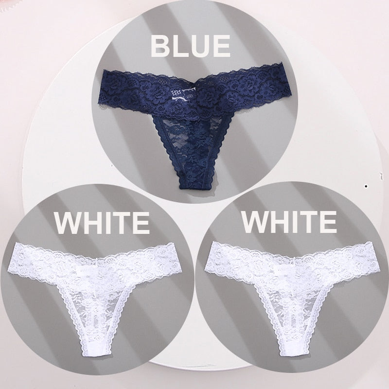3 pack G-string Thong Panties Lace Floral Underwear Transparent Underpants Lingerie Briefs The Clothing Company Sydney