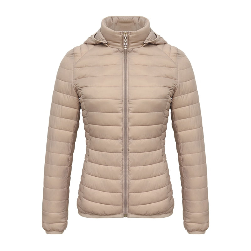 Winter Women Thin Padded Puffer Jacket Coat Short Parka Outdoor Warm Clothing Portable Ultralight  Outerwear The Clothing Company Sydney