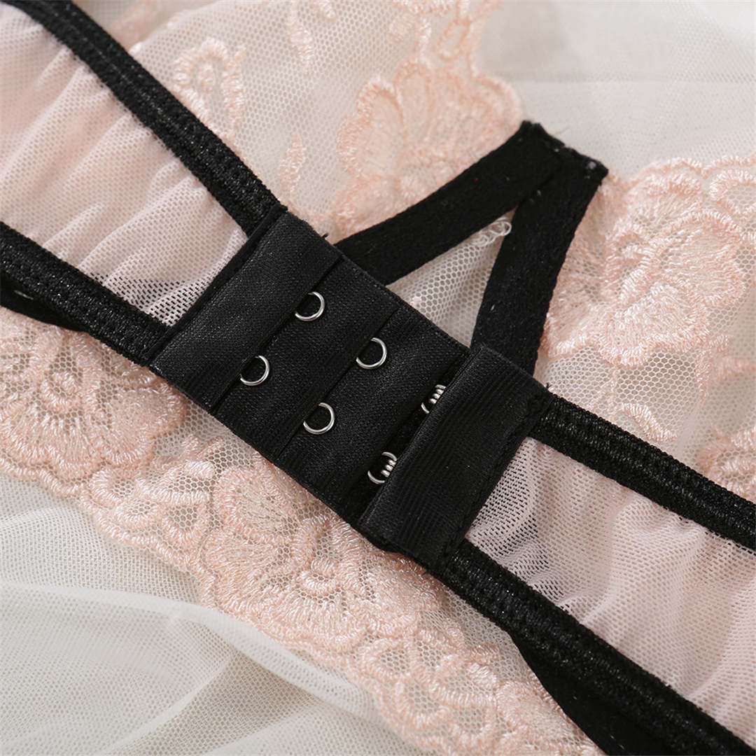 2 Piece Underwear See Through Bra Embroidery Floral Lingerie Transparent Set Clothing Company Sydney