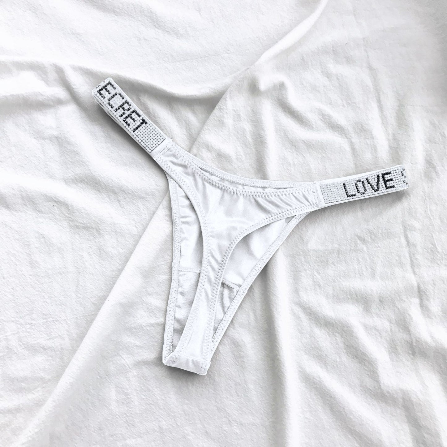 Satin Embroidery G String Thongs Panties Briefs Low Waist Underwear Ladies Lingerie The Clothing Company Sydney
