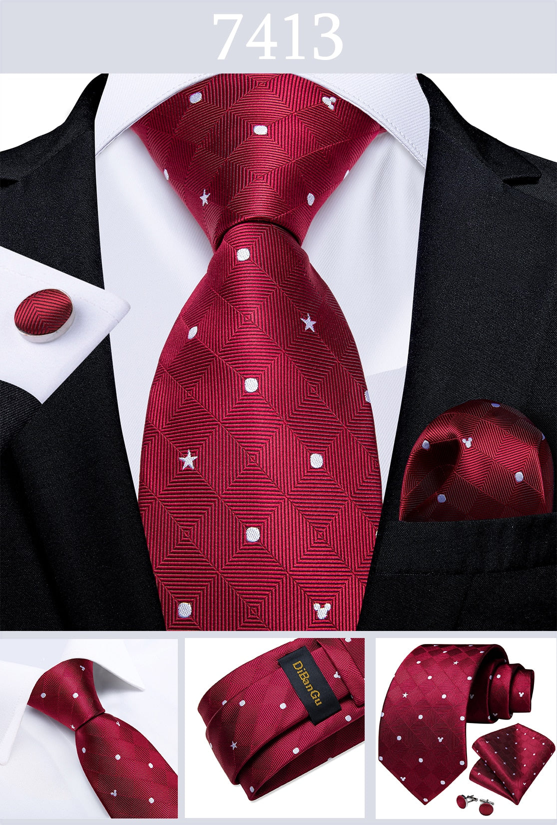 Designer Wedding Men's Tie Red Solid Striped Paisley Neckties For Men Business Hanky Cufflinks Tie Set The Clothing Company Sydney