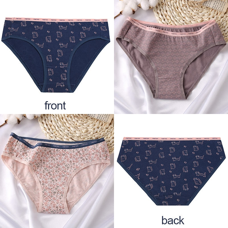 3 pack Set Women Panties Cotton Underwear Patchwork Cute Design Lingerie Underpants Pantys Sexy Briefs Intimates for Girls The Clothing Company Sydney