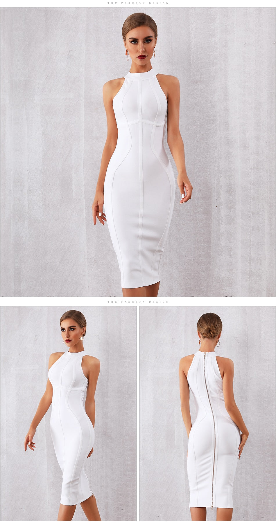 Summer White Women Bodycon Bandage Dress Elegant Tank Sleeveless Club Celebrity Evening Runway Party Dresses The Clothing Company Sydney