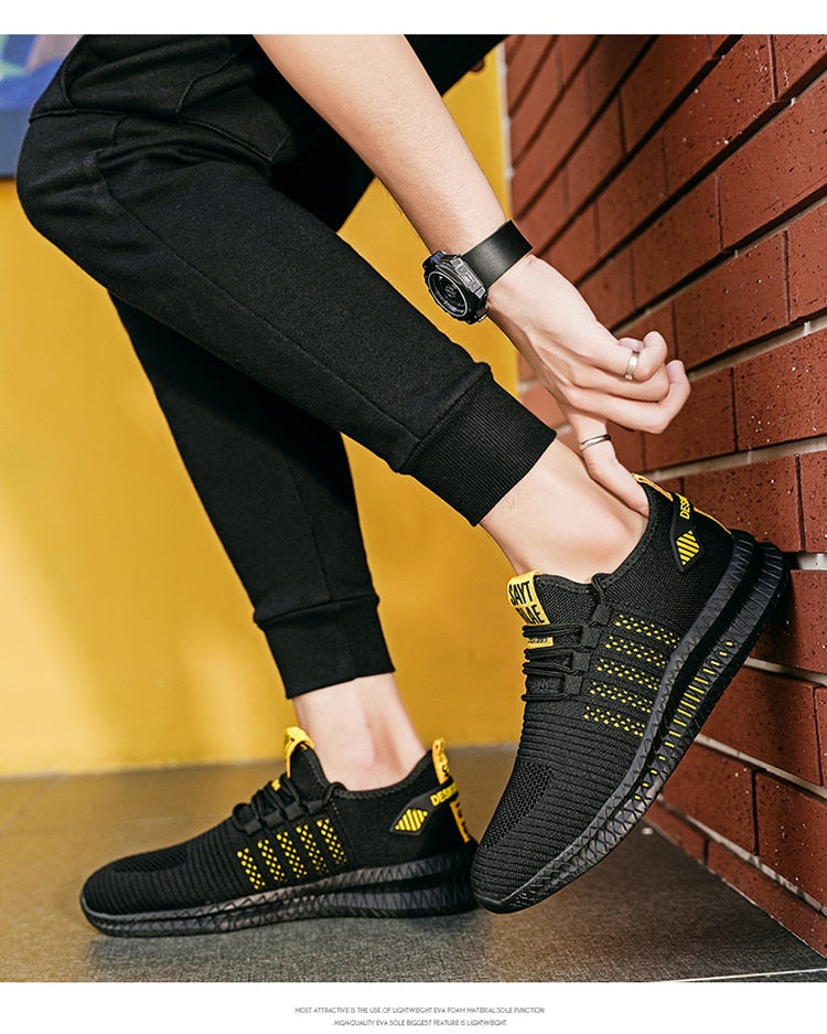 Men's Sneakers Shoes Lightweight Breathable Running Walking Yoga Sports Footwear Soft Sole Lace-up Shoes The Clothing Company Sydney